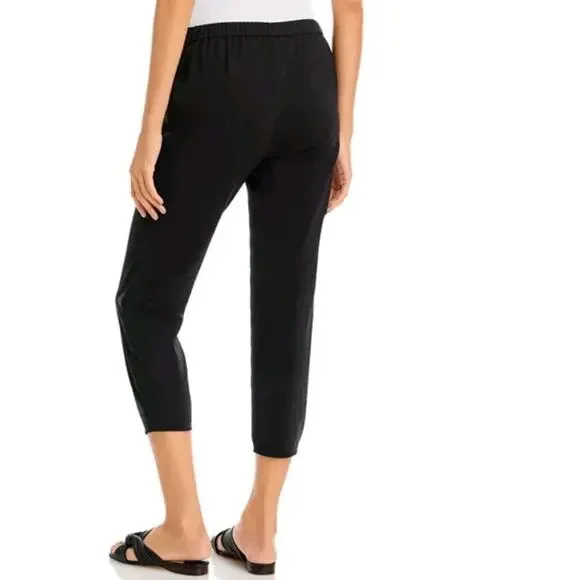 Theory Womens Tapered Dart Ponte Pant Sz L Black Pull On Cropped Pockets Stretch - Picture 4 of 16